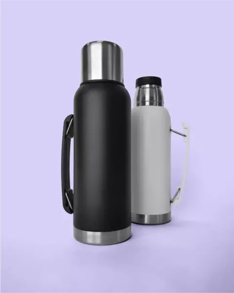 Termo personalizado de acero inoxidable con grabado láser – Impreco