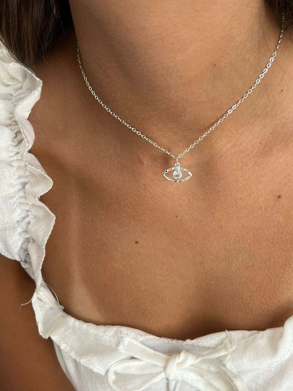 Collar Lucky silver - acero quirúrgico blanco