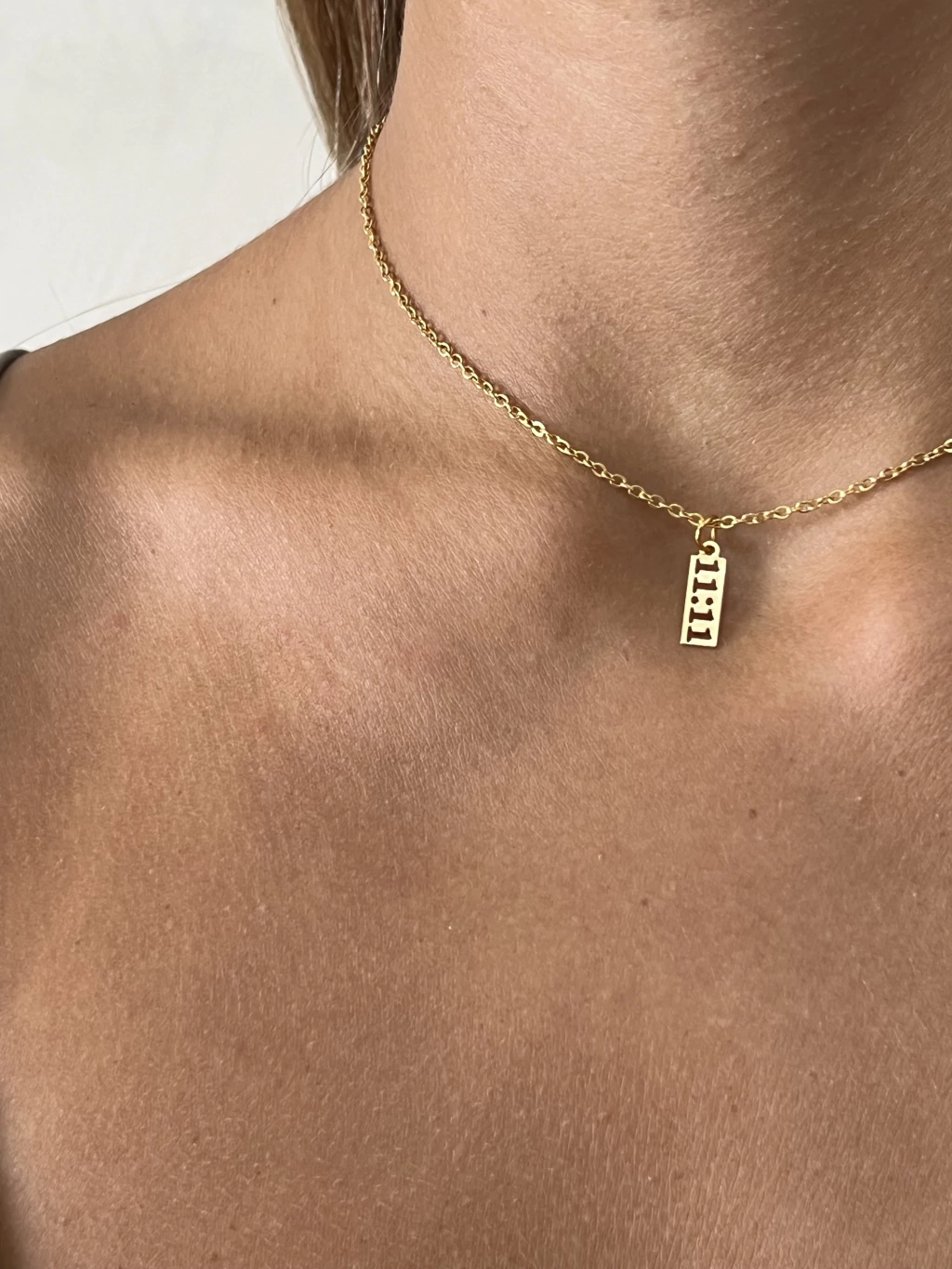 Collar Ángel number - bañado en oro