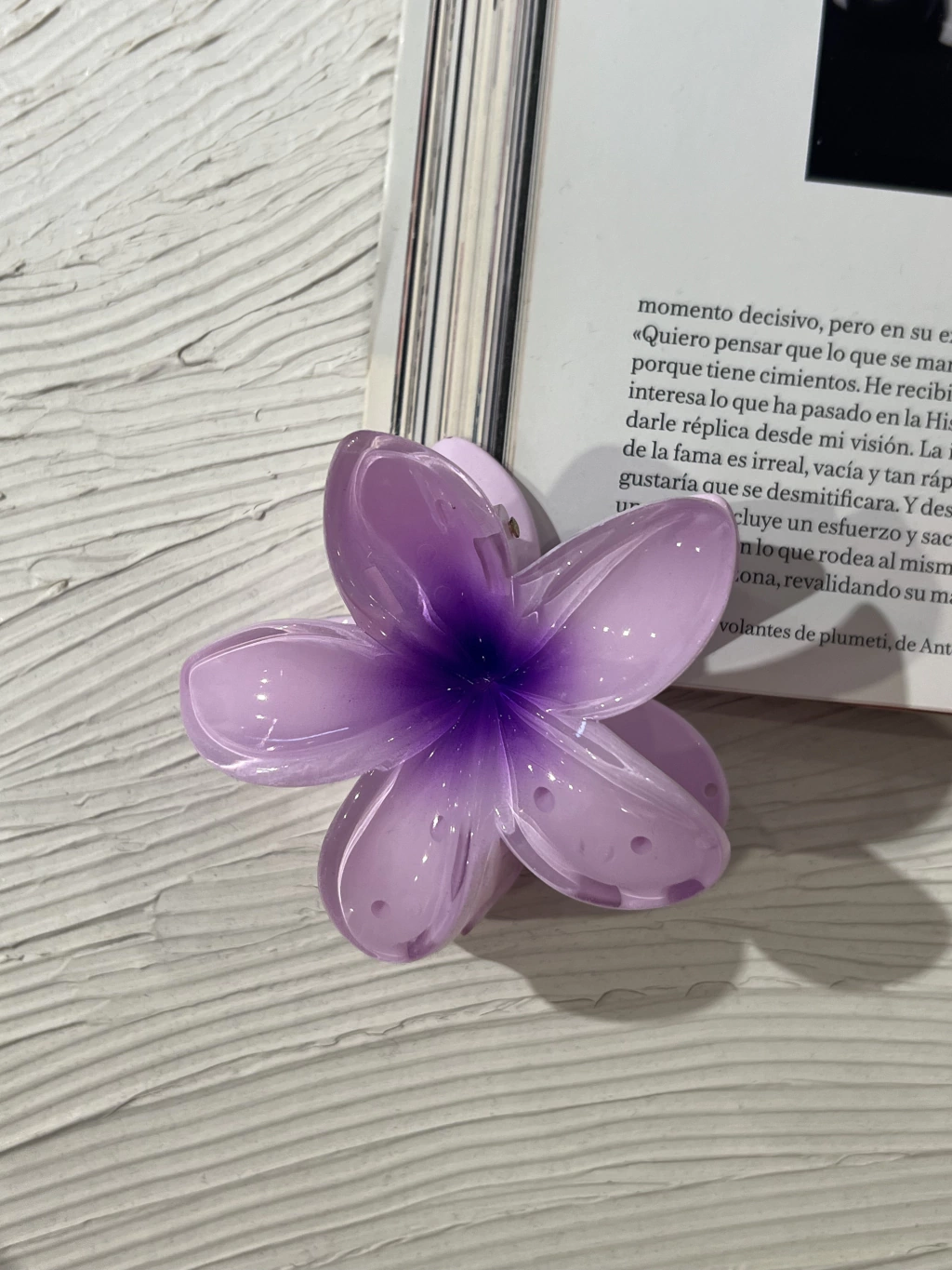 Broche Hibiscus Lila pastel