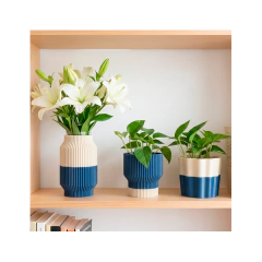 Florero Hueso y Azul cobalto - comprar online