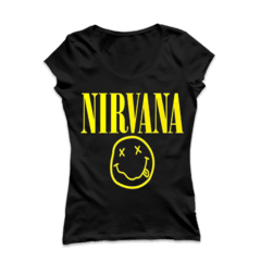 Remera Nirvana Emoji Entallada