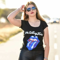 Remera Rolling Stones Entallada Lengua Azul en internet