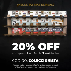 Repisa para 8 Autos 1:64 - Automovilismo 2000 - Renovo Colgables