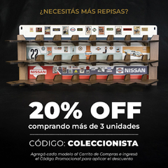 Repisa para 8 Autos 1:64 - Automovilismo 1950 - Renovo Colgables