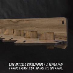 Repisa para 8 Autos 1:64 - Pared Madera - comprar online