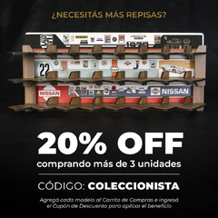 Repisa para 4 Autos 1:43 / 1:32- Porsche - Renovo Colgables