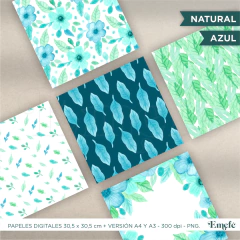 PAPELES DIGITALES - NATURAL AZUL - ARCHIVO IMPRIMIBLE