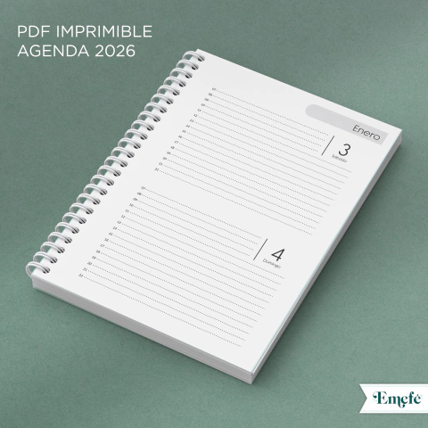INTERIOR AGENDA 2026 DOS DÍAS HORIZONTAL - ARCHIVO IMPRIMIBLE - MODELO 001 - comprar online