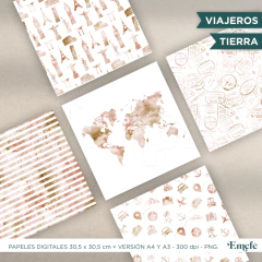 PAPELES DIGITALES - VIAJEROS TIERRA - ARCHIVO IMPRIMIBLE