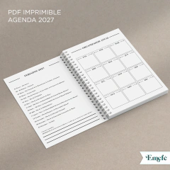 Imagen de INTERIOR AGENDA 2027 SEMANAL HORIZONTAL SIN HORARIOS - ARCHIVO IMPRIMIBLE - MODELO CLASICO BYN