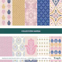 PAPELES DIGITALES - HAMSA - ARCHIVO IMPRIMIBLE