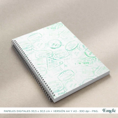 PAPELES DIGITALES - VIAJEROS VERDE - ARCHIVO IMPRIMIBLE - TIENDA EMEFÉ