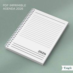 INTERIOR AGENDA 2026 DOS DÍAS VERTICAL - ARCHIVO IMPRIMIBLE - MODELO CLASICO BYN - TIENDA EMEFÉ