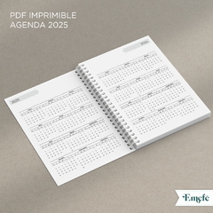 INTERIOR AGENDA 2025 DIARIA - ARCHIVO IMPRIMIBLE - MODELO 001 - tienda online