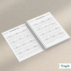 INTERIOR AGENDA 2025 SEMANAL HORIZONTAL SIN HORARIOS - ARCHIVO IMPRIMIBLE - MODELO CLASICO BYN - tienda online