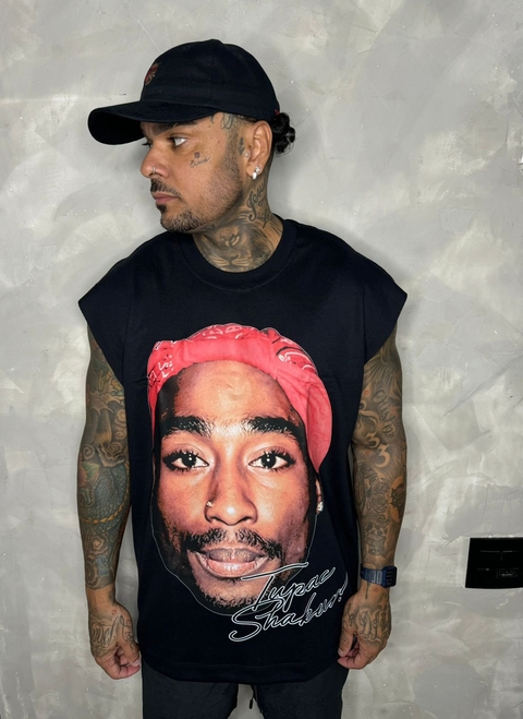 Regata Machão 2Pac Shakur- Preto