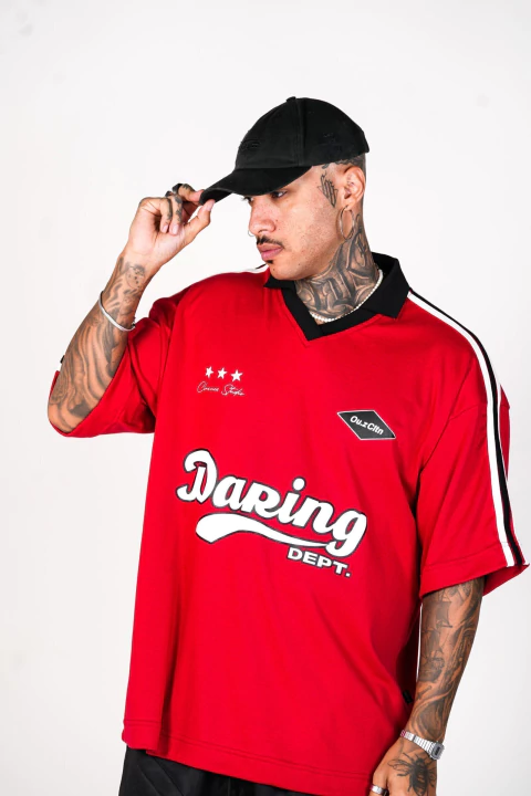 Polo Vintage Daring Dept- Vermelho
