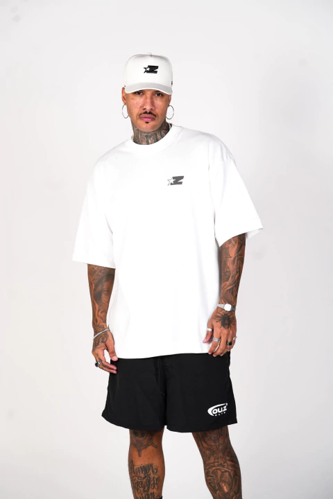 Camiseta Big Over Star Ouz -Branco