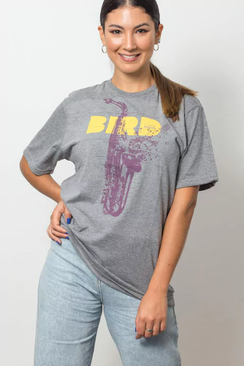 Remera Charlie Parker Gris Melange