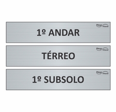 placa identificação de andar, placa nome do andar