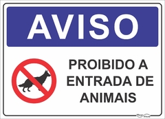 placa proibido a entrada de animais