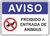 placa proibido a entrada de animais
