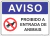 placa proibido a entrada de animais