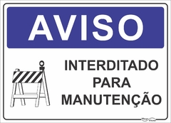 placa interditado para manutenção