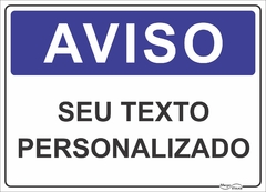 placa de aviso personalizada