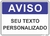 placa de aviso personalizada