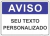 placa de aviso personalizada