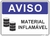placa material inflamável