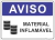placa material inflamável