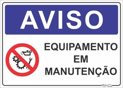 placa equipamento em manutenção
