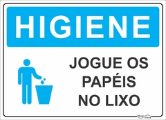 placa jogue os papéis no lixo