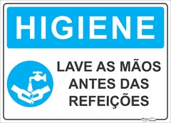 placa lave as mãos antes das refeições