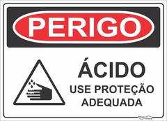 placa de perigo ácido