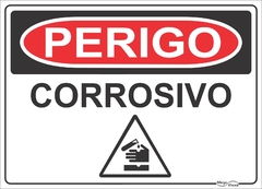 placa perigo corrosivo