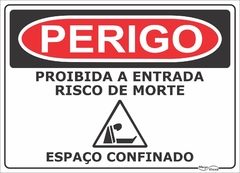 placa perigo espaço confinado