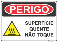 placa perigo superfície quente