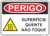 placa perigo superfície quente