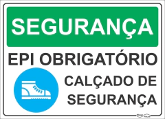 placa uso obrigatório do calçado de segurança