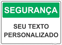 placa de segurança com texto personalizado