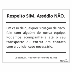 Placa assédio sexual
