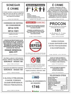 Placas obrigatórias para Bares e Restaurantes no Rio de Janeiro - comprar online