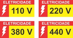 Adesivo de Voltagem para tomadas e quadro elétrico