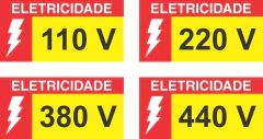 Adesivo de Voltagem para tomadas e quadro elétrico