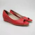 Zueco de cuero con boca de pez y taco chino color rojo. Modelo Aime de Las Boleras.