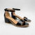 Sandalias de charol bajas con pulsera color negro. Modelo Camilo de Las Boleras.